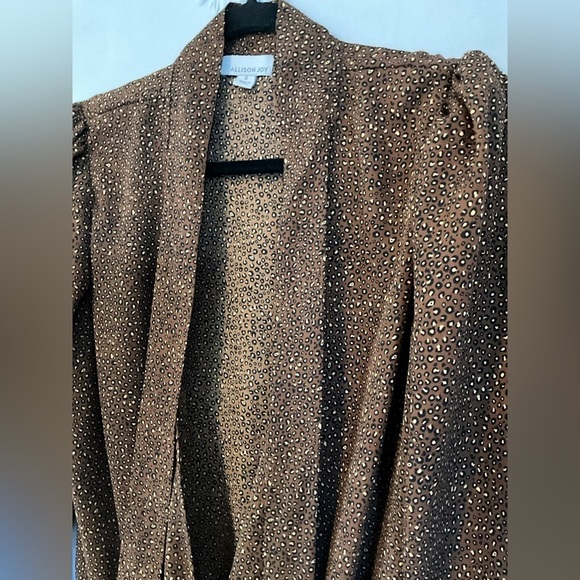 Allison Joy Brown & Black Leopard Print Long Sleeve Bodysuit - Picture 3 of 16